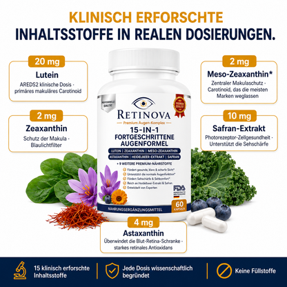 Retinova 15-in-1- Fortschrittliche Formel für die Augen